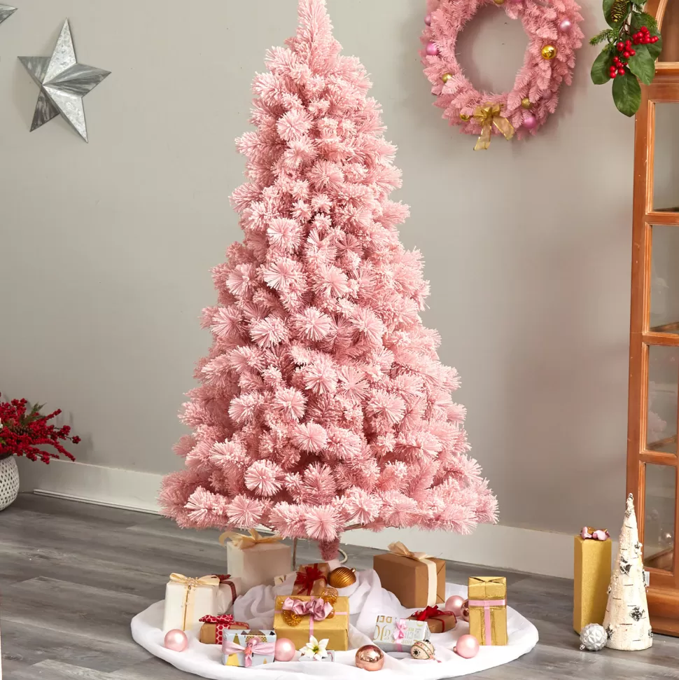Fashion The Holiday Aisle 7' H Pink Pine Cashmere Christmas Tree With 300 Led Lights