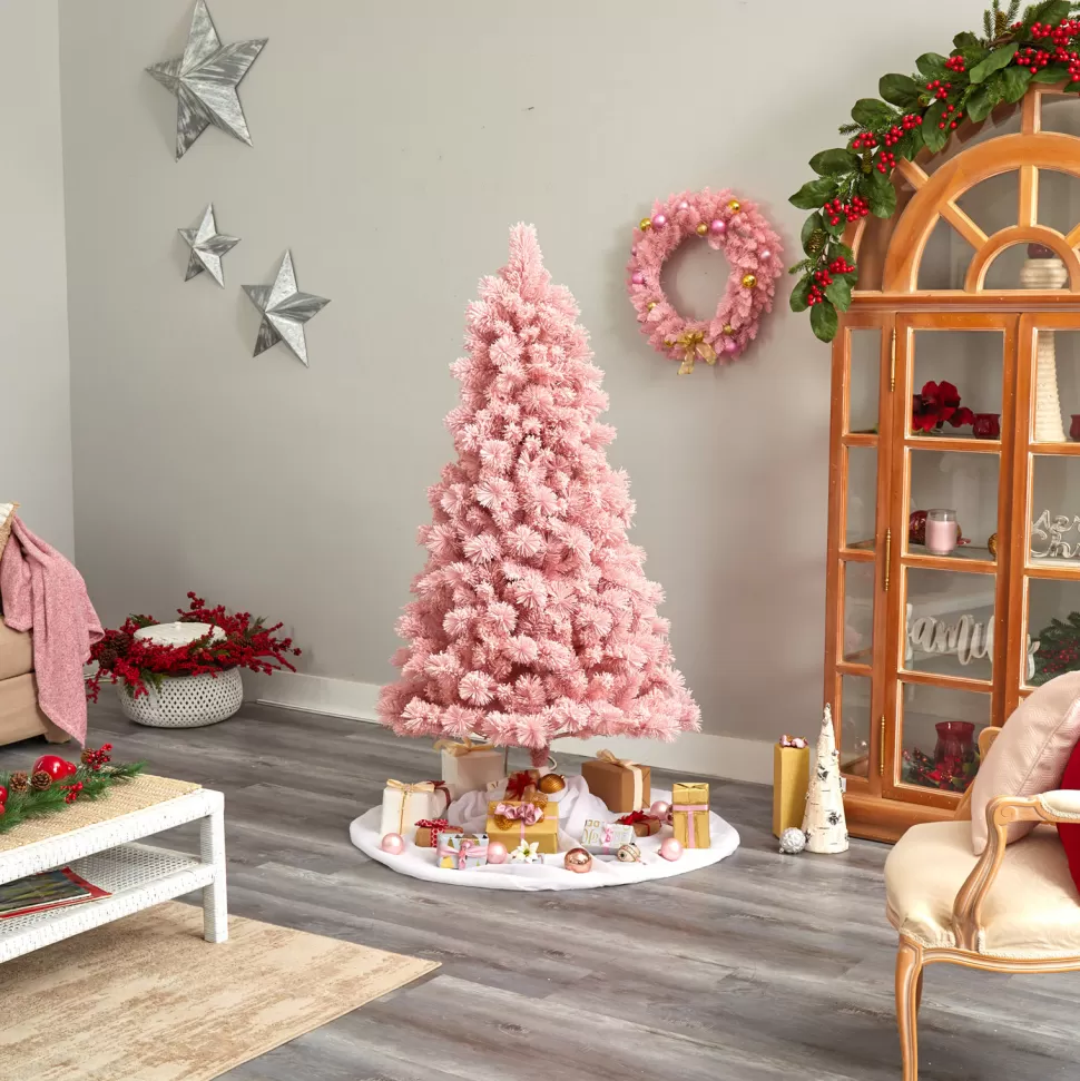 Fashion The Holiday Aisle 7' H Pink Pine Cashmere Christmas Tree With 300 Led Lights