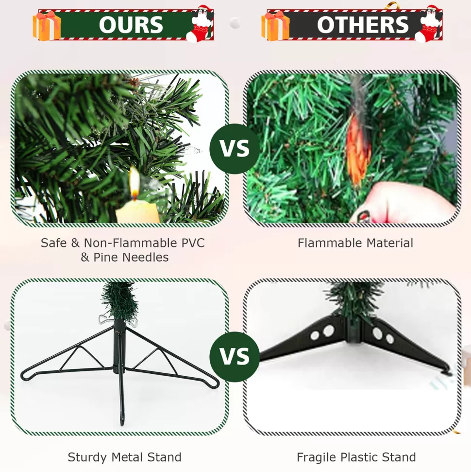 Cheap The Holiday Aisle 7' H Slender Green Pine Cashmere Christmas Tree With 150 Mini Incandescent Lights