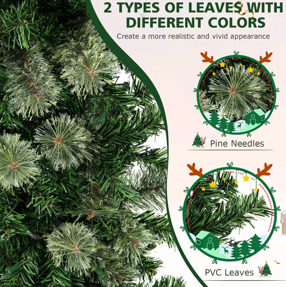 Cheap The Holiday Aisle 7' H Slender Green Pine Cashmere Christmas Tree With 150 Mini Incandescent Lights