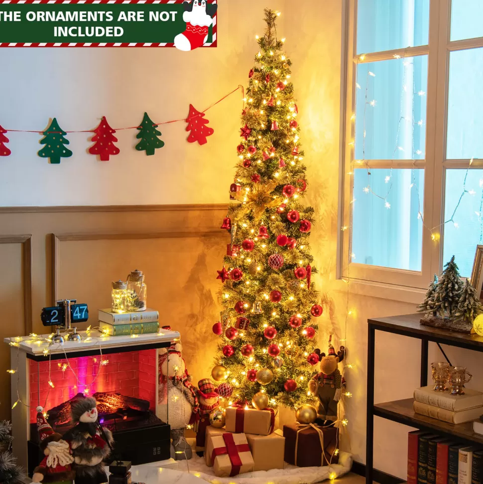 Cheap The Holiday Aisle 7' H Slender Green Pine Cashmere Christmas Tree With 150 Mini Incandescent Lights