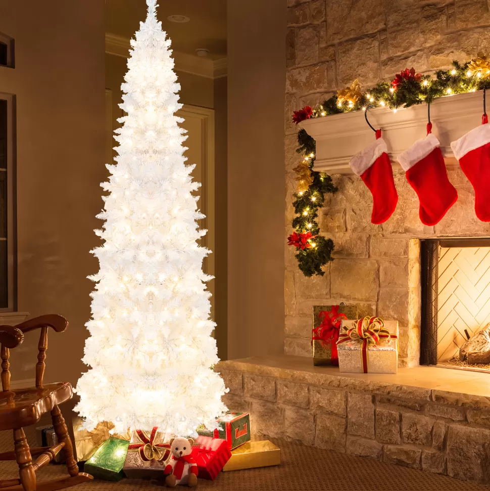 Fashion The Holiday Aisle 7' H Slender White Cashmere Christmas Tree With 300 Led Lights