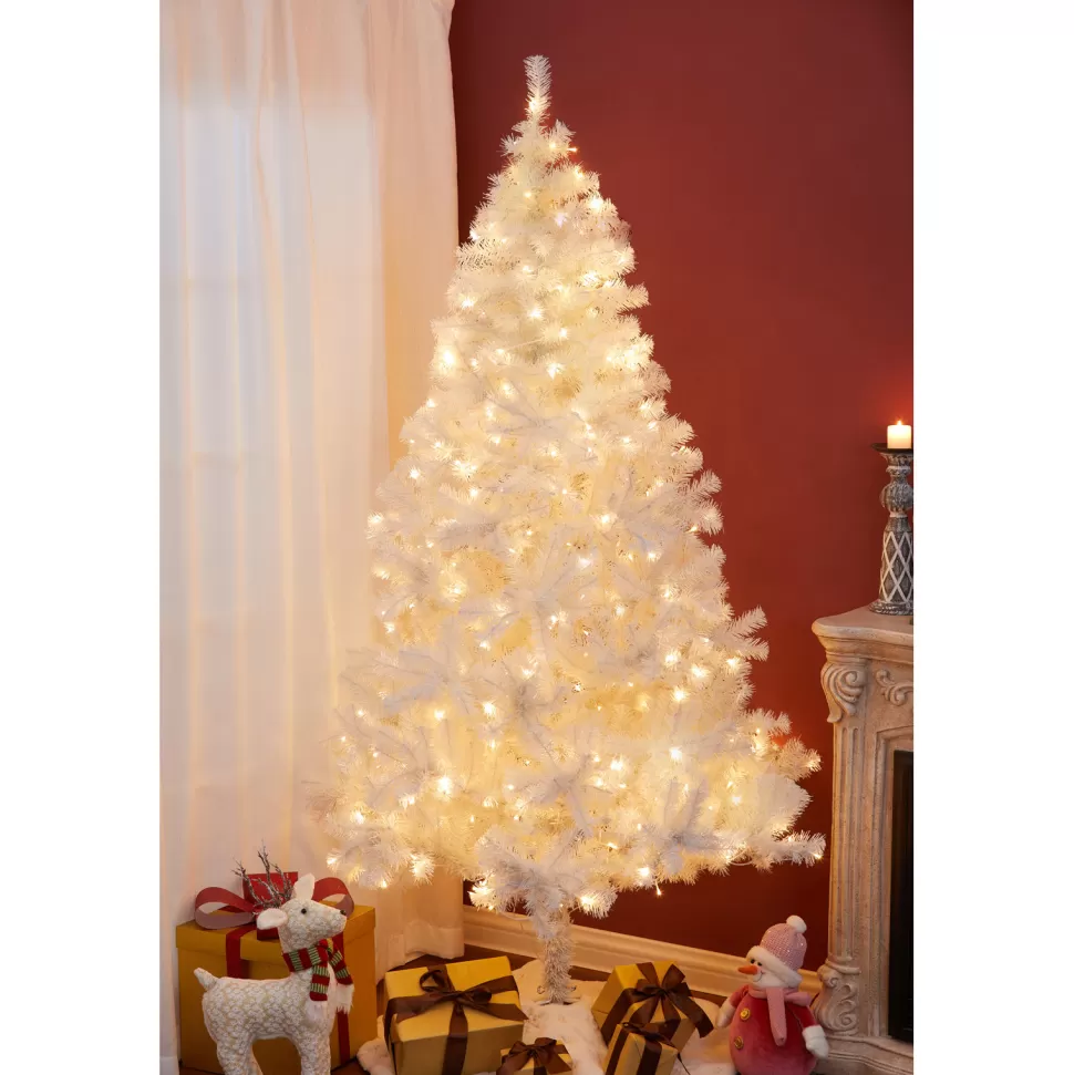 Flash Sale The Holiday Aisle 7' White Fir Christmas Tree With 350 Led Lights