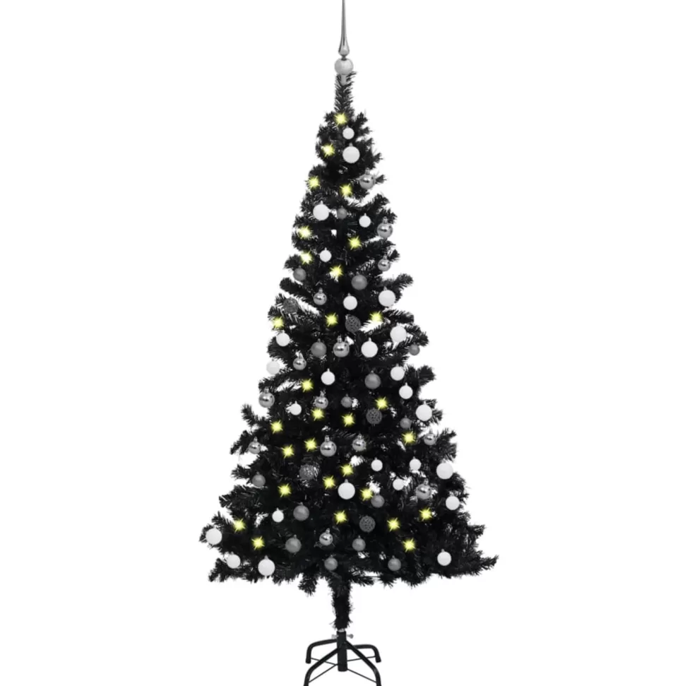 Outlet The Holiday Aisle 82.68'' H Slender Black Christmas Tree With Led Lights