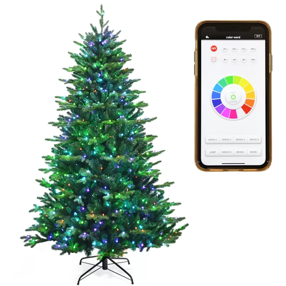 Online The Holiday Aisle 84'' H Green Realistic Cashmere Christmas Tree With 540 Led Lights