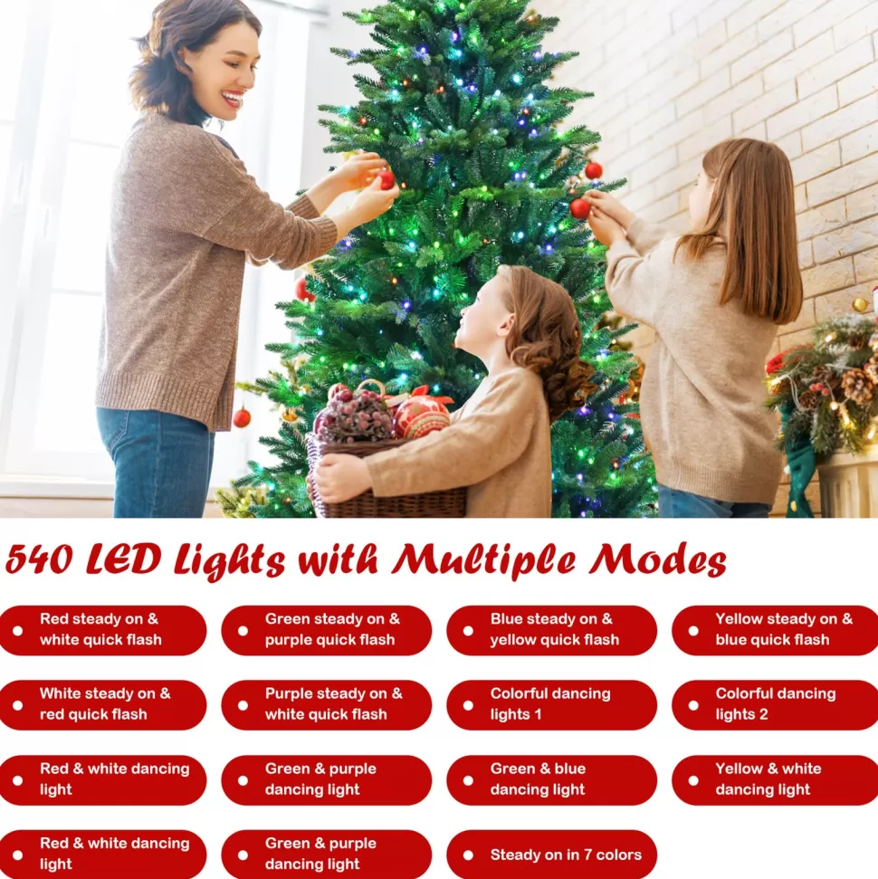 Online The Holiday Aisle 84'' H Green Realistic Cashmere Christmas Tree With 540 Led Lights