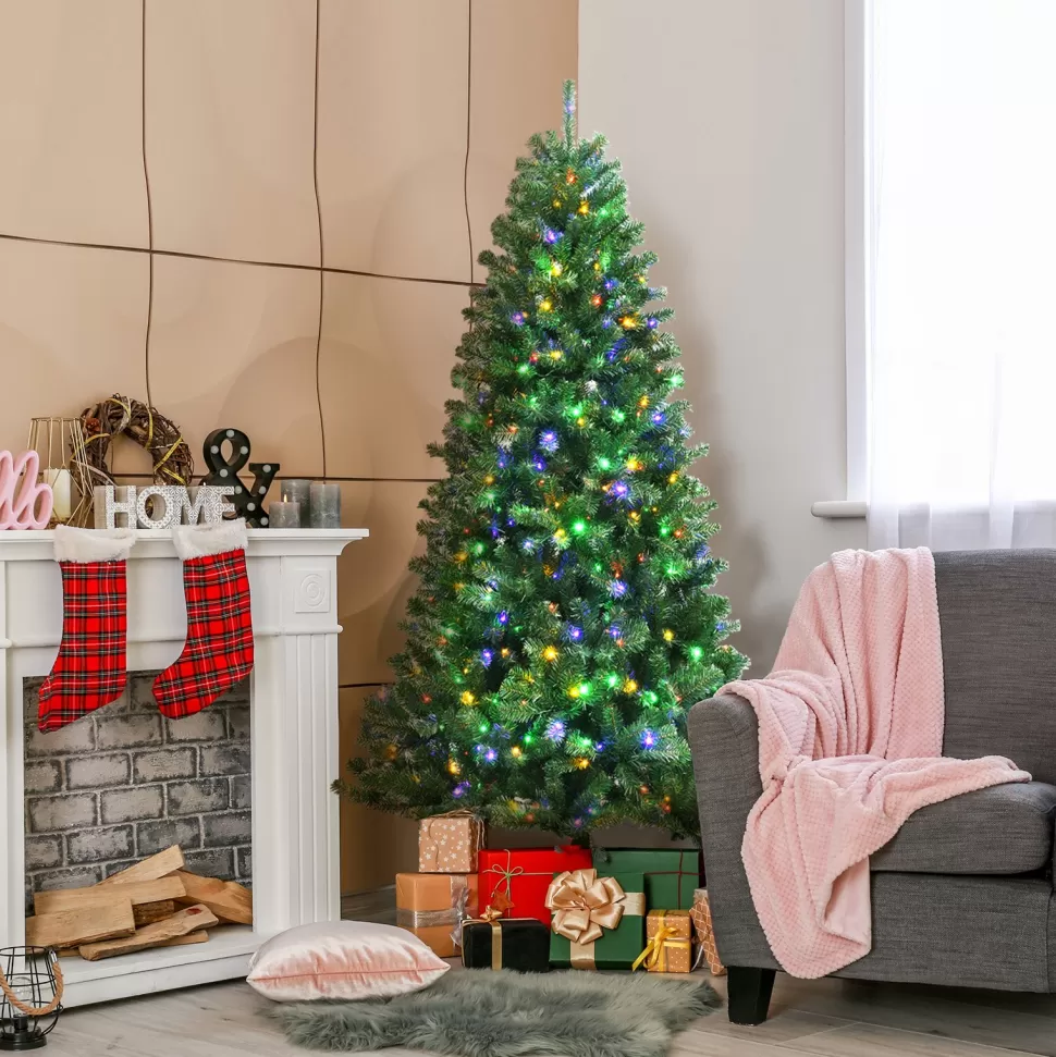 Online The Holiday Aisle 84'' H Slender Green Artificial Spruce Christmas Tree With 500 Led Changing/Combination Lights