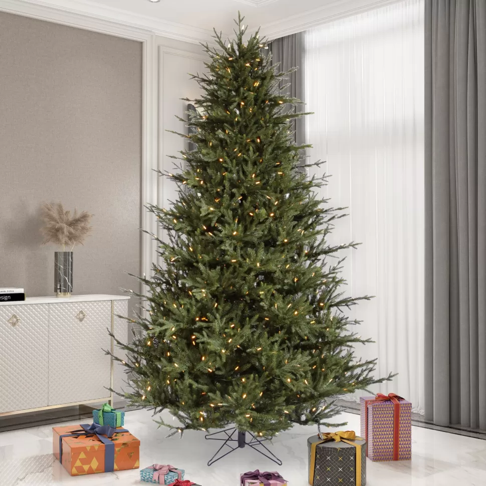 Outlet Rebrilliant 8' 6" H Green Realistic Artificial Fir Christmas Tree With 1000 Lights Led Lights