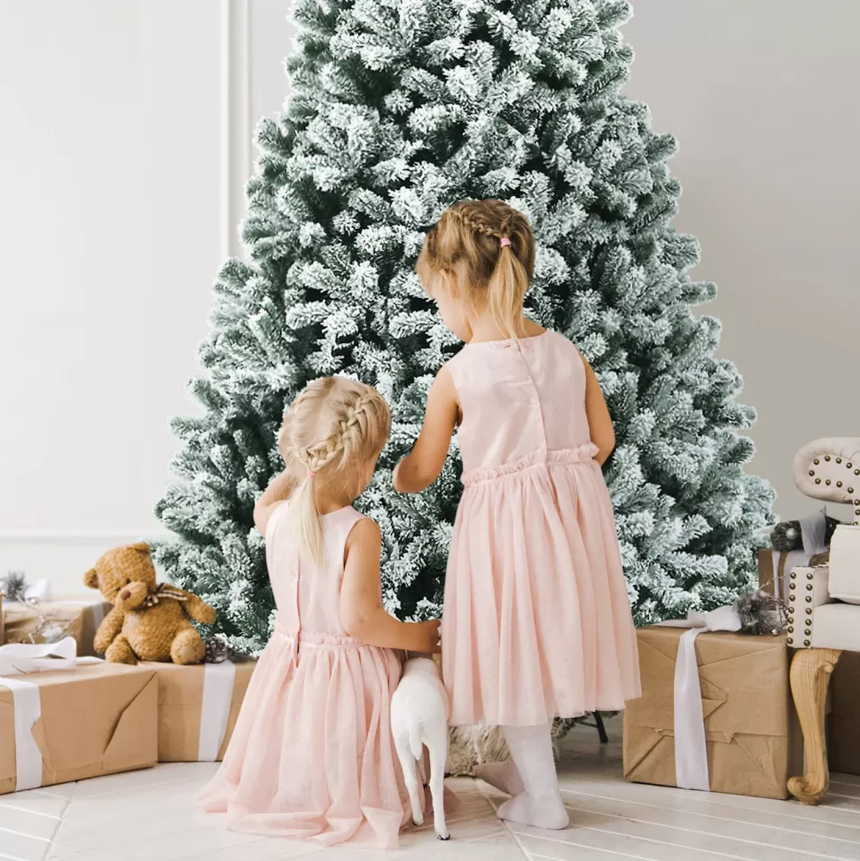 Clearance The Holiday Aisle 8' H Green Pine Flocked Christmas Tree With 650 Lights