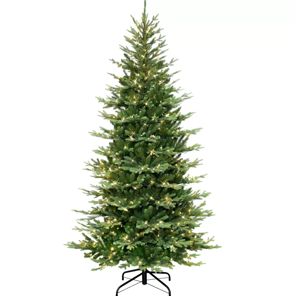 Best Sale The Holiday Aisle 90" H Slender Green Pvc & Pe Blend Fir Christmas Tree With 500 Lights