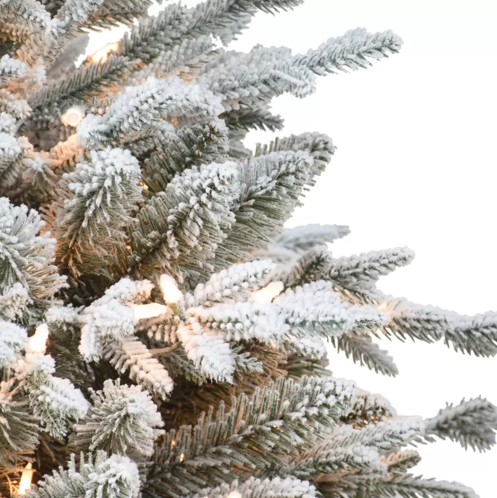 Fashion The Holiday Aisle 90" H Slender Green Pvc & Pe Blend Fir Flocked/Frosted Christmas Tree With 400 Lights
