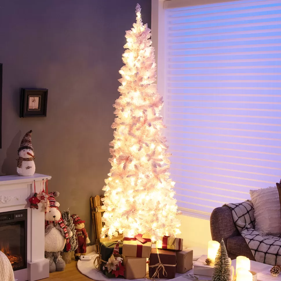 Clearance The Holiday Aisle 90'' H White Artificial Hinged Christmas Tree With 450 Lights