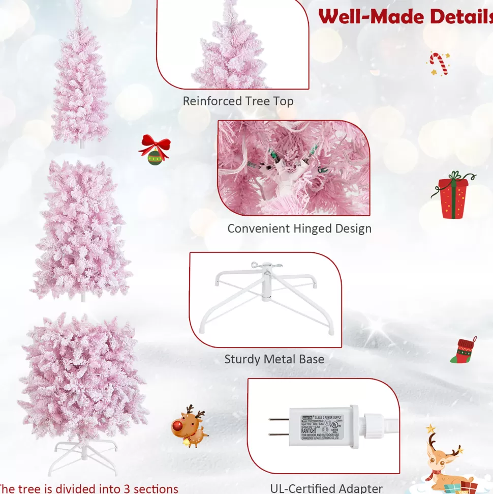 Clearance The Holiday Aisle 90'' H White Artificial Hinged Christmas Tree With 450 Lights