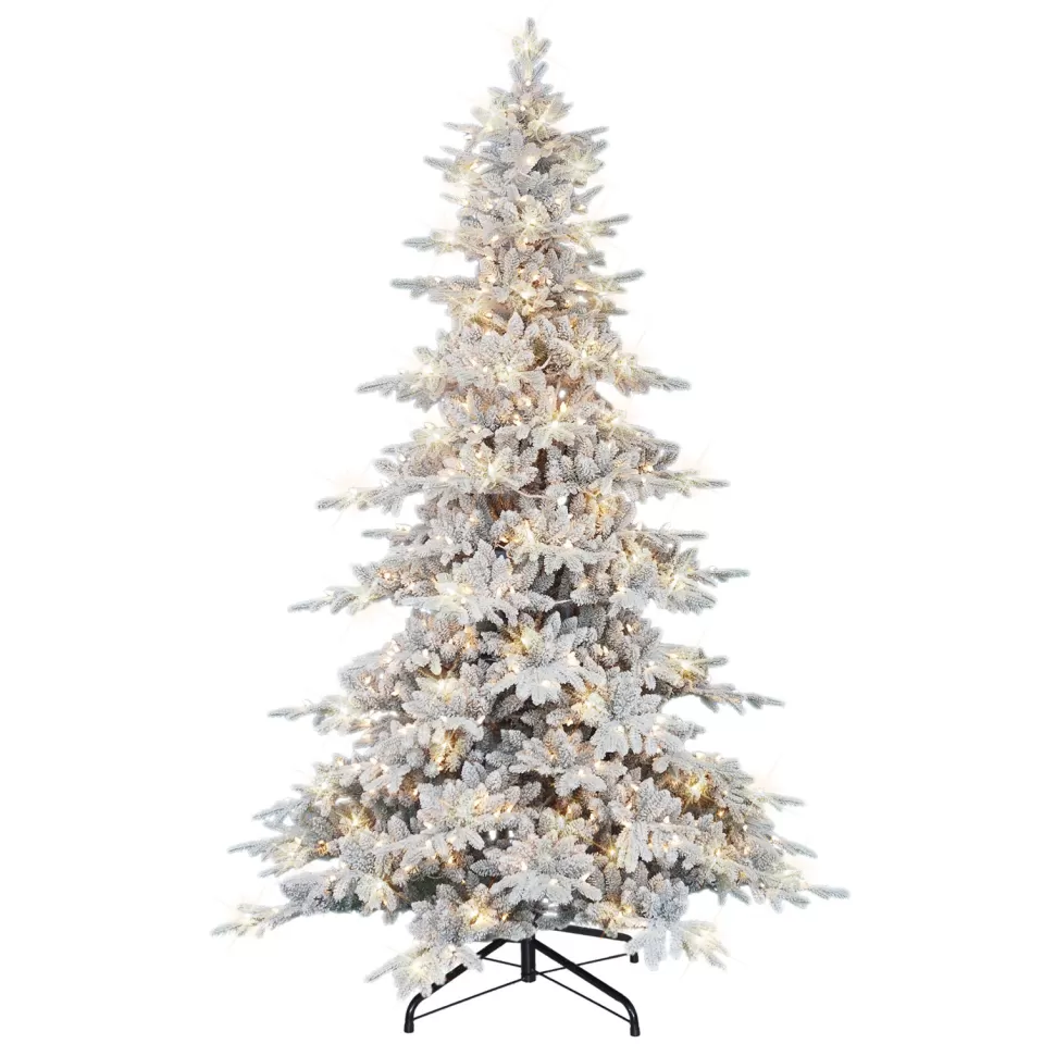 Clearance The Holiday Aisle 9' H Green Realistic Artificial Fir Flocked/Frosted Christmas Tree With 800 Lights