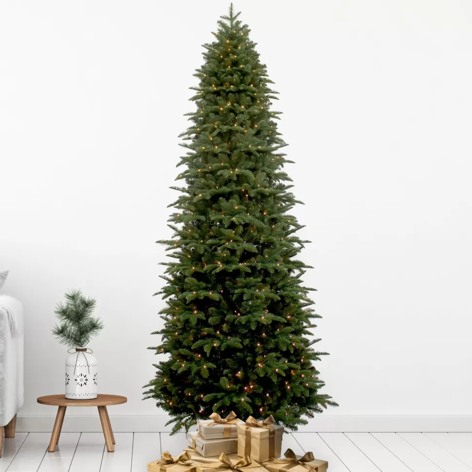 Best Sale Haute Decor 9' H Slender Green Realistic Fir Artificial Christmas Tree With 700 Led Lights