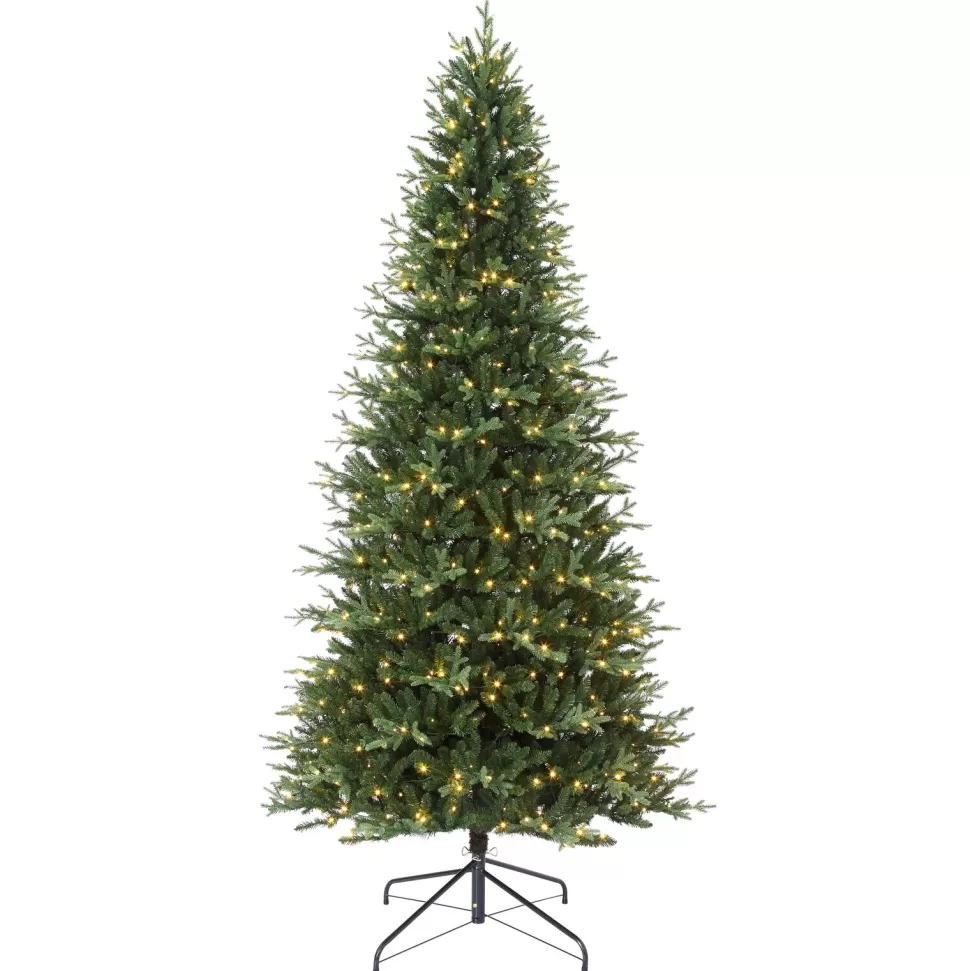 Cheap Haute Decor 9' H Slender Green Realistic Fir Artificial Christmas Tree With 800 Led Lights