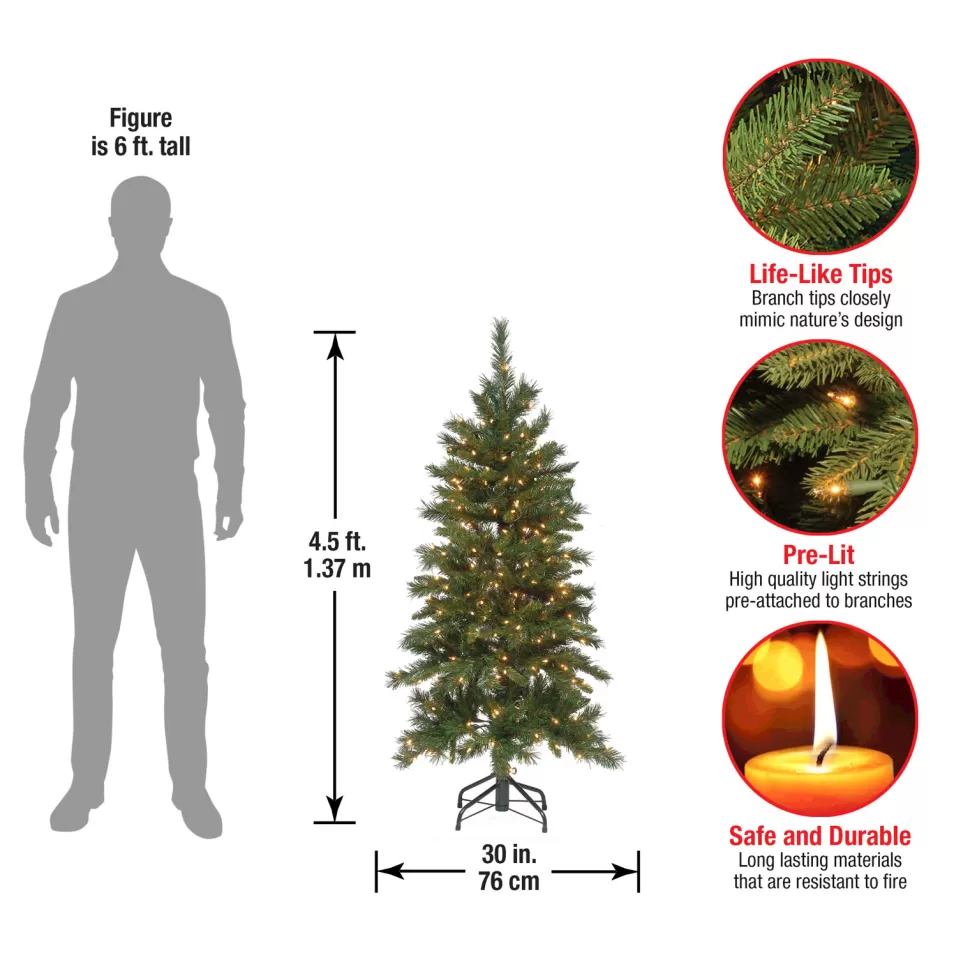 Flash Sale The Holiday Aisle Adrihana Slender Green Christmas Tree Realistic Artificial Fir Cashmere Christmas Tree