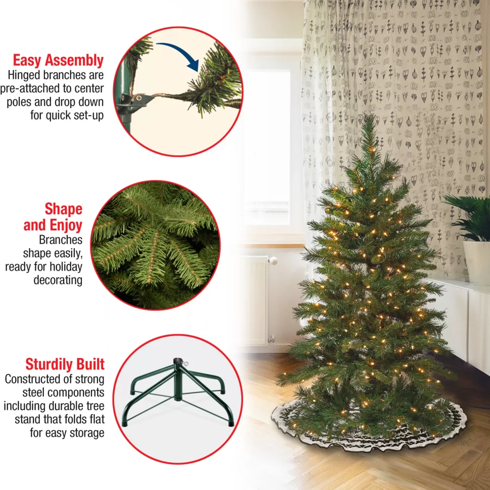 Flash Sale The Holiday Aisle Adrihana Slender Green Christmas Tree Realistic Artificial Fir Cashmere Christmas Tree