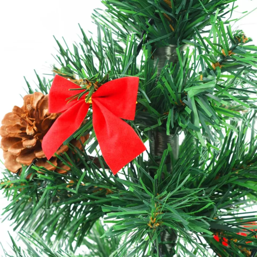 Hot The Holiday Aisle Artificial Christmas Tree With Baubles And Leds Green 2 Ft