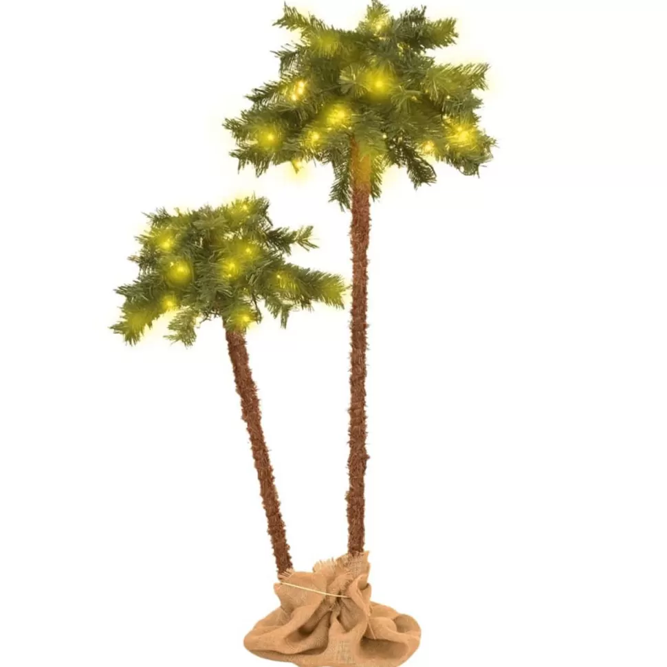 Cheap The Holiday Aisle Artificial Palm Tree Holiday Party Decoration Christmas Tree With Leds