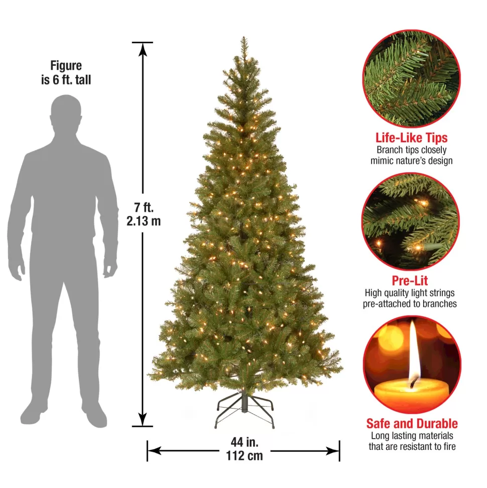 Flash Sale The Holiday Aisle Aspen Spruce 7' Green Christmas Tree With 400 Clear/White Lights