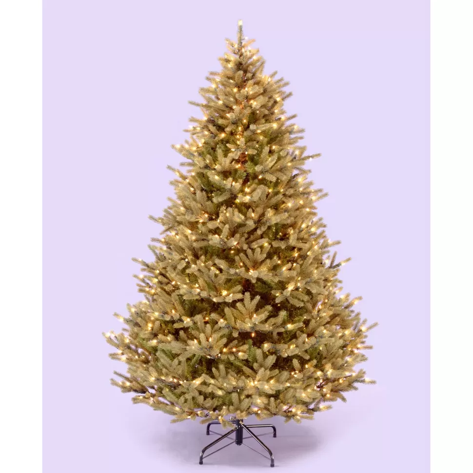 Best The Holiday Aisle Atlanta Spruce 7.5' Extra Full Green Artificial Fir Christmas Tree With 850 Incandescent Steady/Constant Lights