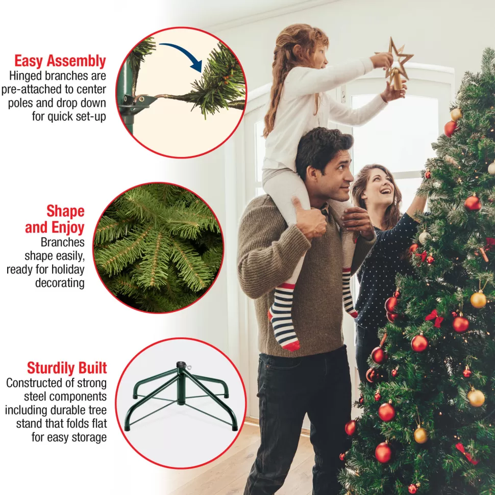 Hot Red Barrel Studio Baldrik 7.5' Green Artificial Christmas Tree With 1000 Multi-Color Lights