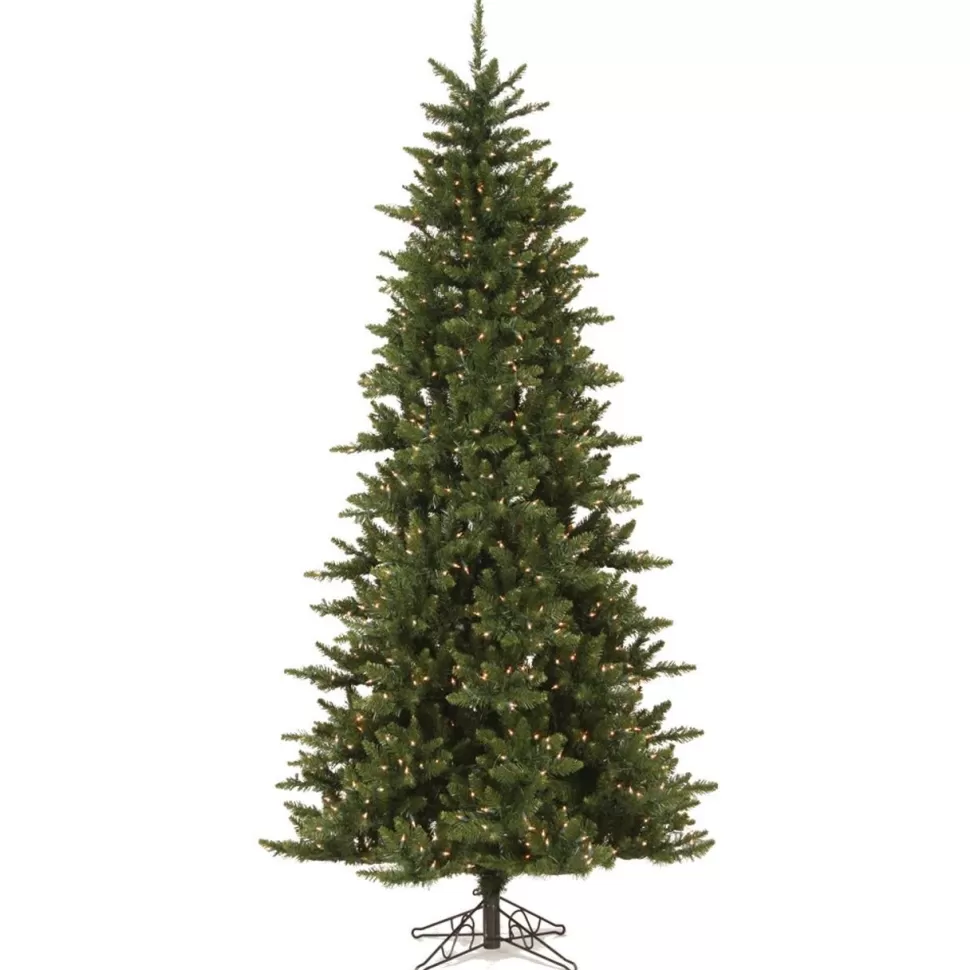 Clearance The Holiday Aisle Beardstown Fir 7.5' Green Artificial Slim Christmas Tree With 585 Led Warm White Lights