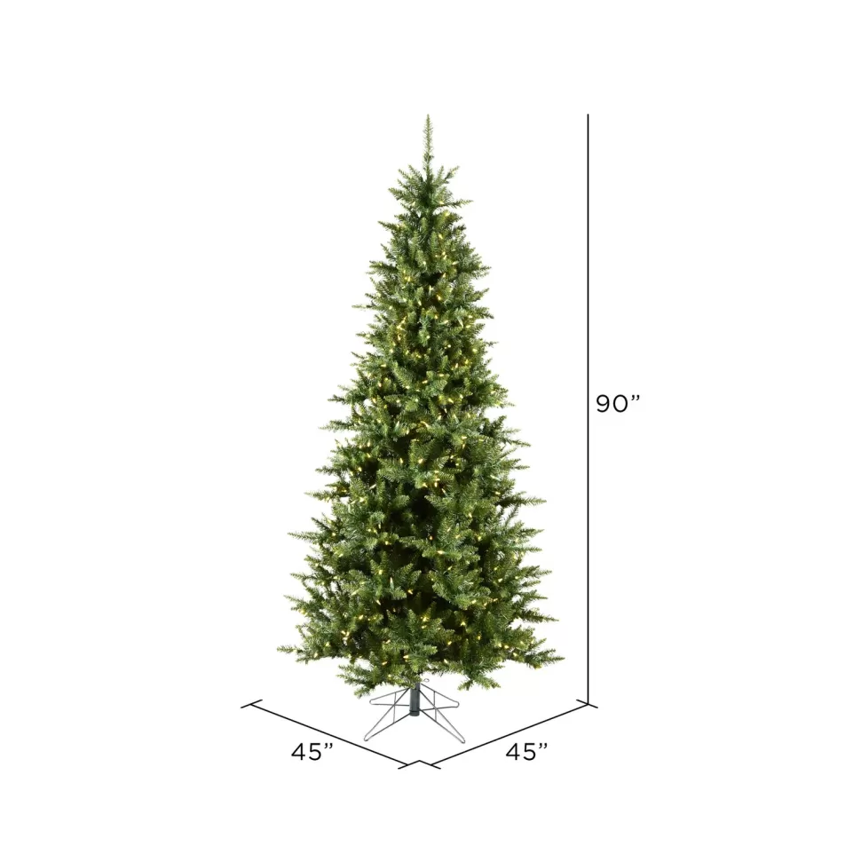 Clearance The Holiday Aisle Beardstown Fir 7.5' Green Artificial Slim Christmas Tree With 585 Led Warm White Lights