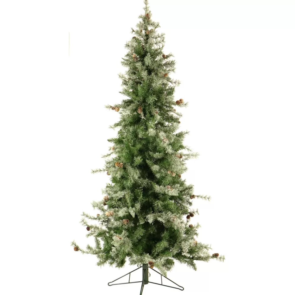 Cheap The Holiday Aisle Buffalo Slim Snow/Green Fir Artificial Christmas Tree With 400 Colored & Clear Lights