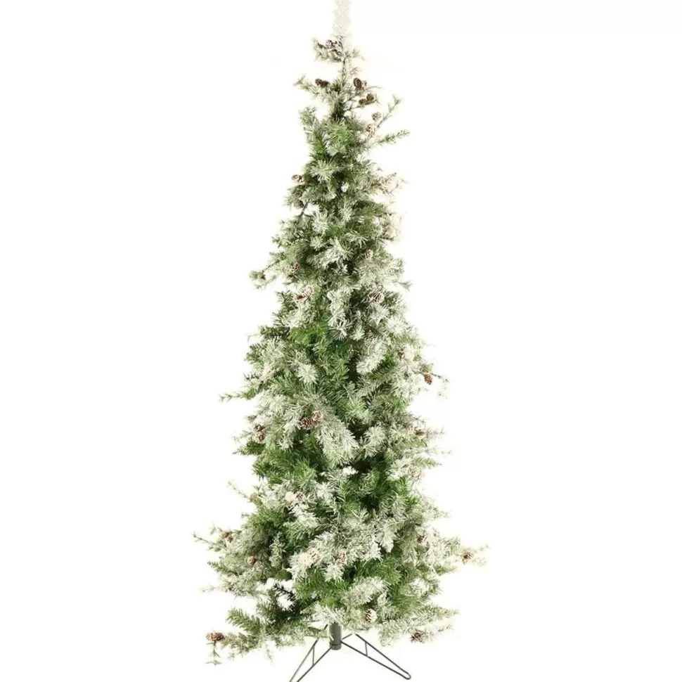 Cheap The Holiday Aisle Buffalo Slim Snow/Green Fir Artificial Christmas Tree With 400 Colored & Clear Lights