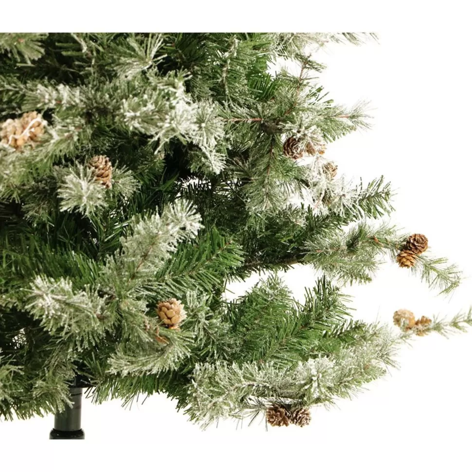 Cheap The Holiday Aisle Buffalo Slim Snow/Green Fir Artificial Christmas Tree With 400 Colored & Clear Lights
