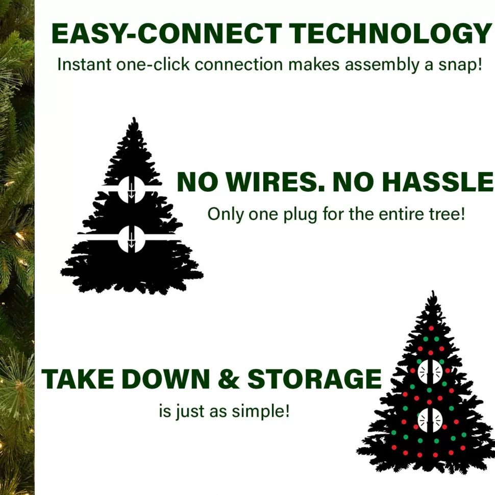 Cheap The Holiday Aisle Buffalo Slim Snow/Green Fir Artificial Christmas Tree With 400 Colored & Clear Lights