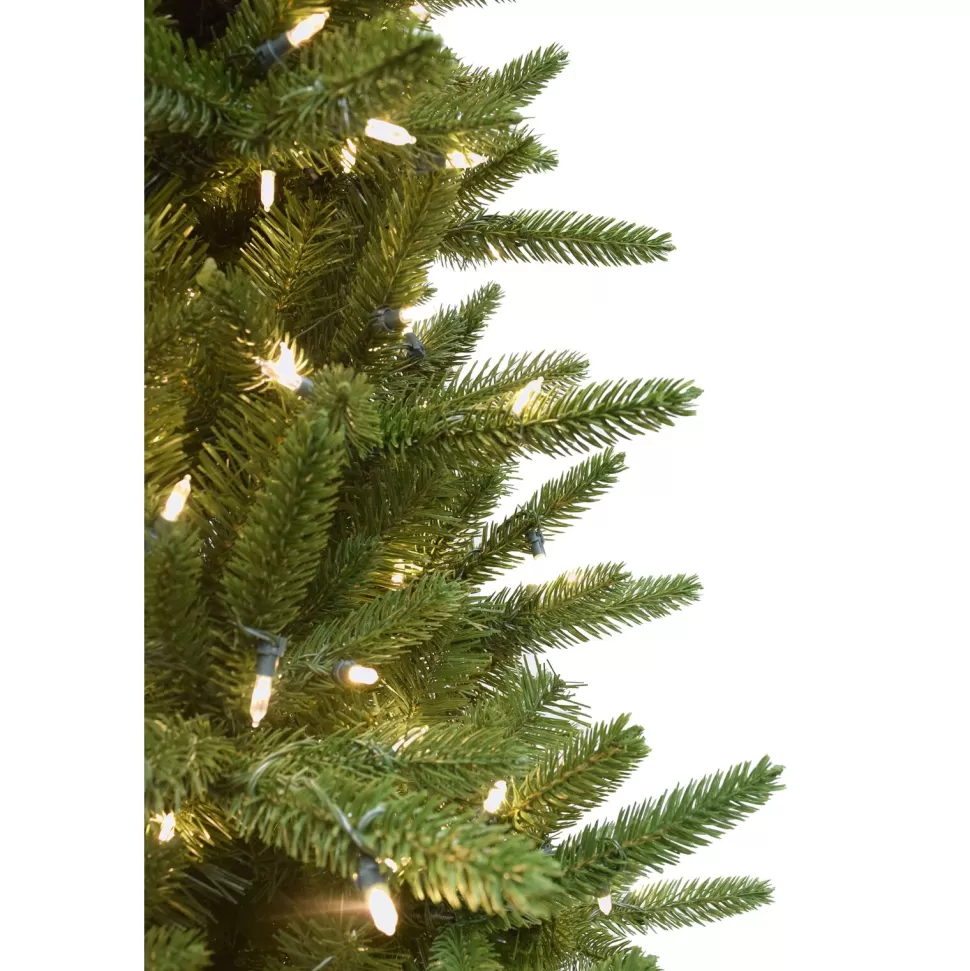 Flash Sale The Holiday Aisle Carmel Slim Green Pine Trees Artificial Christmas Tree With 550 With White Smart String Lights