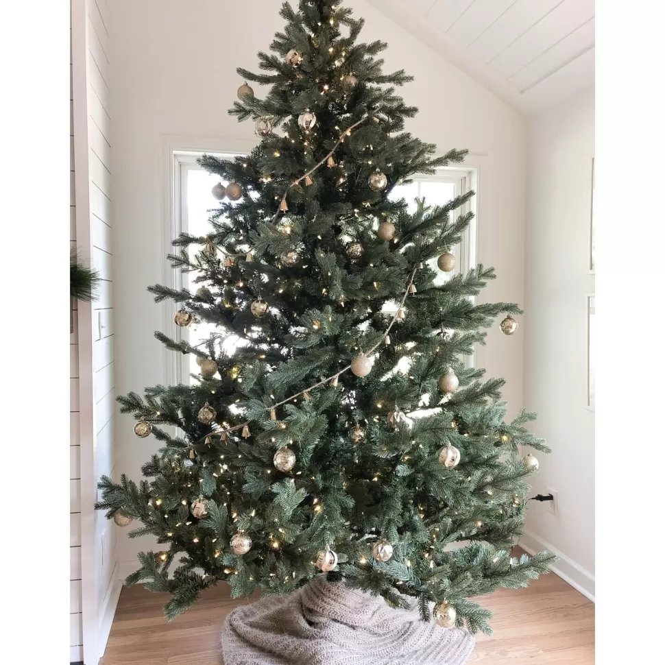 Sale Christmas Time 7.5-Foot Pre-Lit Virginia Fir Green Christmas Tree, Clear Smart Lights