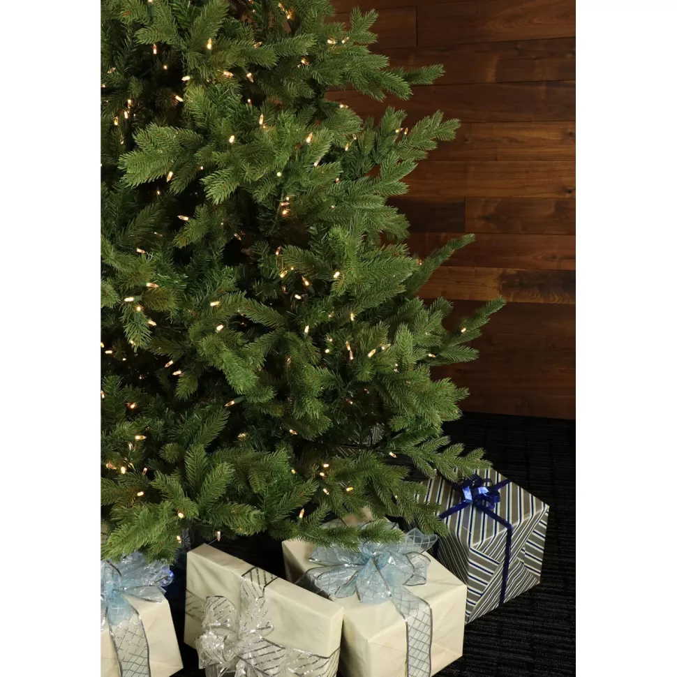 Sale Christmas Time 7.5-Foot Pre-Lit Virginia Fir Green Christmas Tree, Clear Smart Lights
