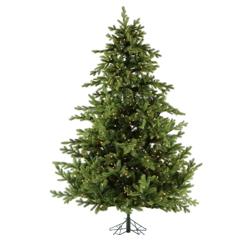 Sale Christmas Time 7.5-Foot Pre-Lit Virginia Fir Green Christmas Tree, Clear Smart Lights