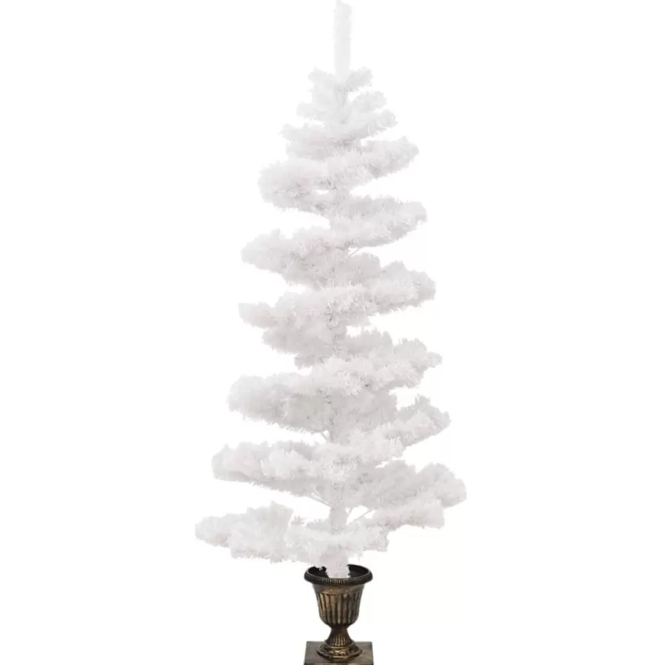 Store The Holiday Aisle Christmas Tree Decor Swirl Artificial Xmas Tree With Pot And Leds Pvc