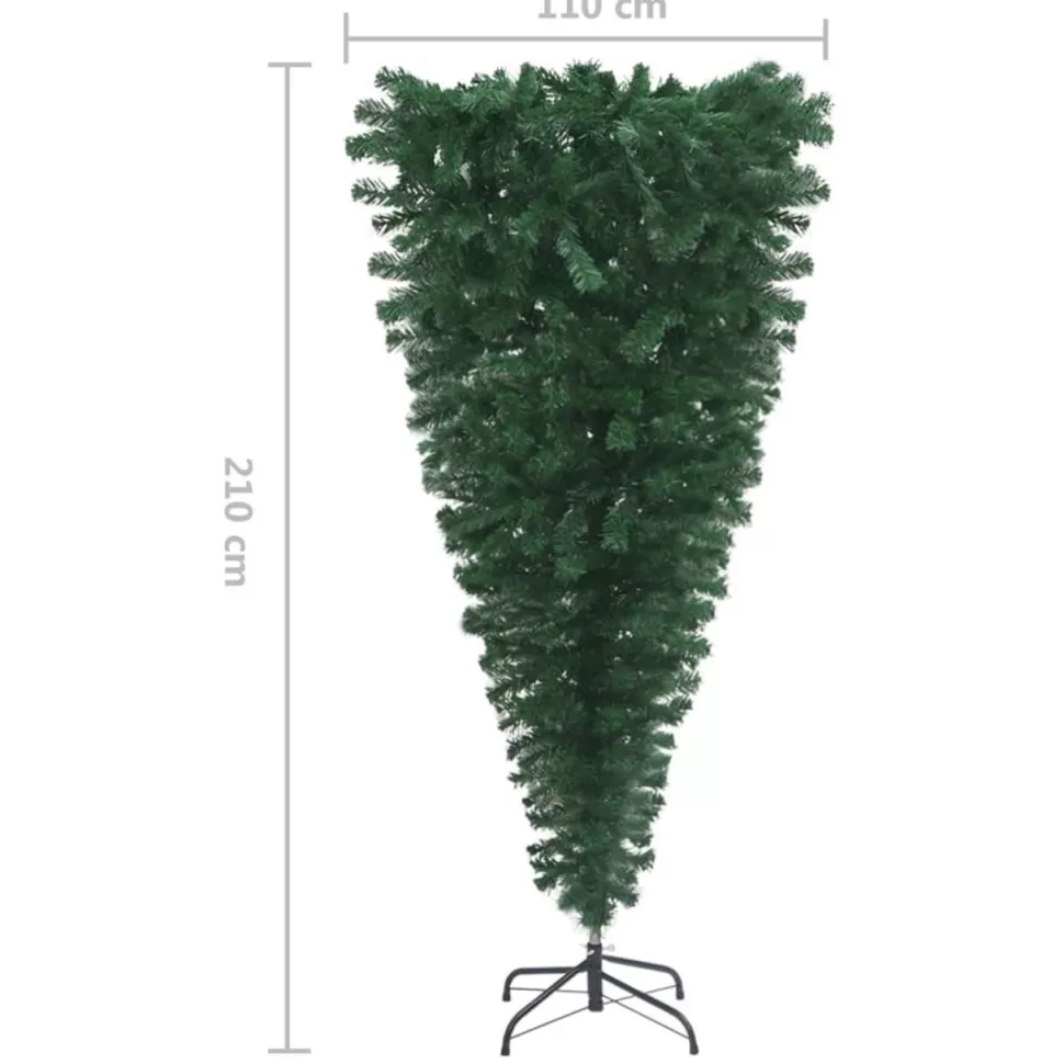 Fashion The Holiday Aisle Christmas Tree Decoration Upside-Down Artificial Tree With Leds Green
