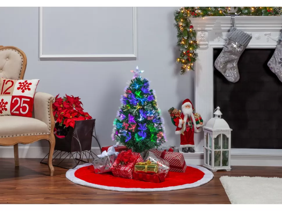 Cheap The Holiday Aisle Color Changing Fiber Green Fir Artificial Christmas Tree With Multi-Colored Lights