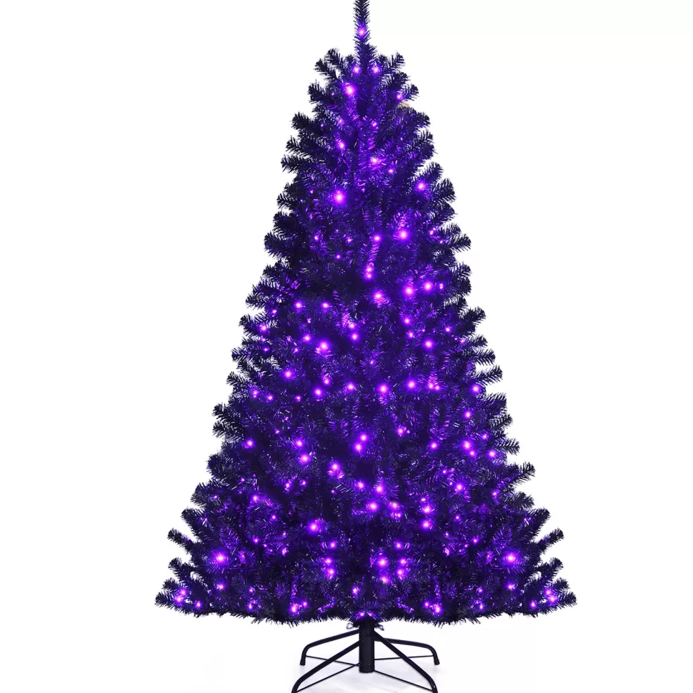 Best Sale Costway 72'' H Black Pine Cashmere Christmas Tree With 250 Led Lights