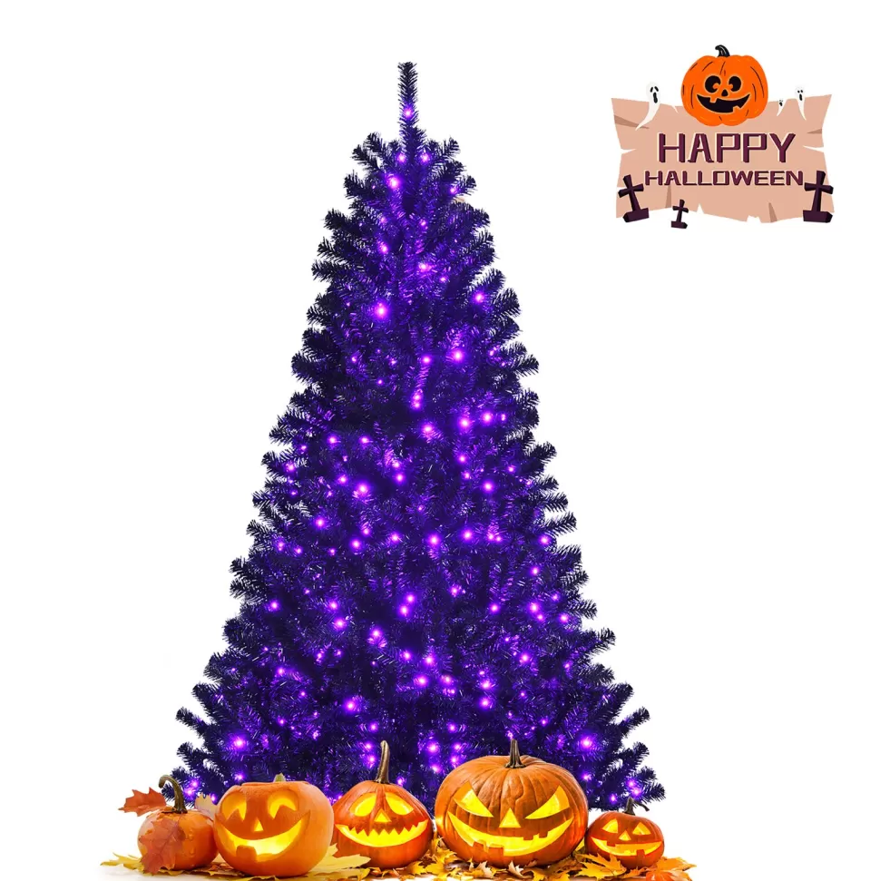Best Sale Costway 72'' H Black Pine Cashmere Christmas Tree With 250 Led Lights