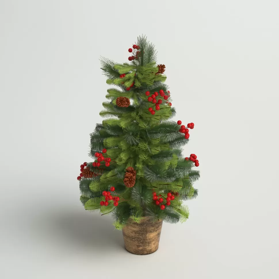 Online Three Posts Crestwood 2' H Green Artificial Spruce Christmas Tree With 35 Lights