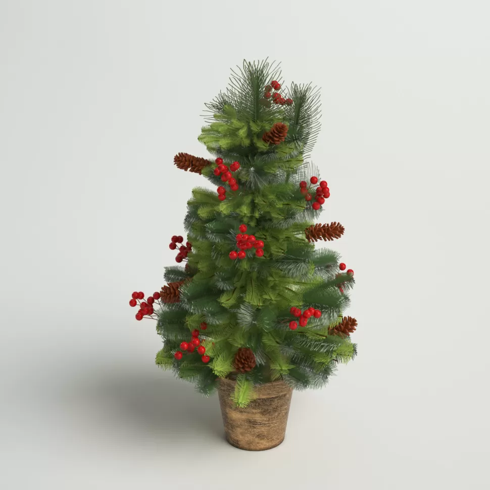 Online Three Posts Crestwood 2' H Green Artificial Spruce Christmas Tree With 35 Lights