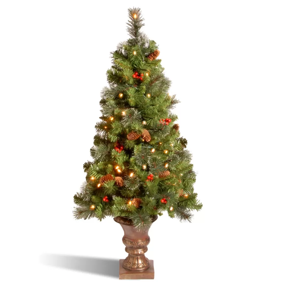 Online Three Posts Crestwood Green Spruce Christmas Tree With Lights