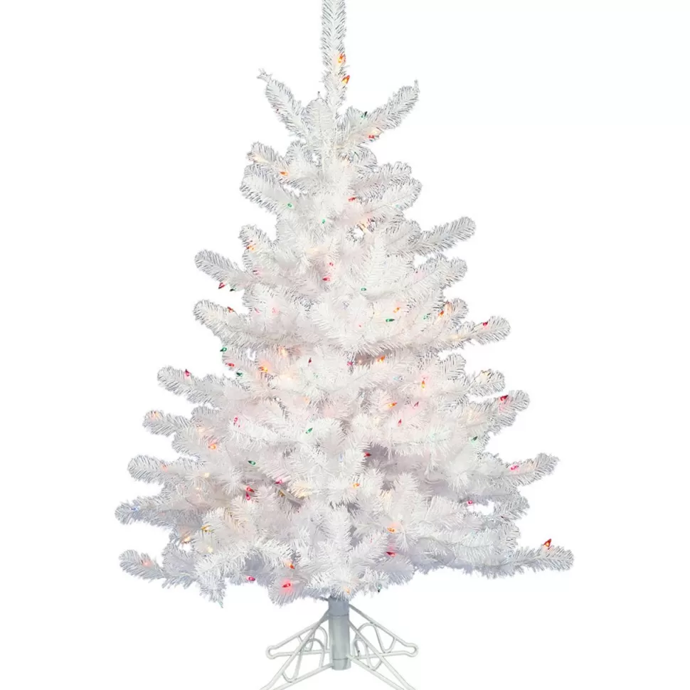 Outlet Hashtag Home Crystal White 2' White Artificial Christmas Tree With 50 Multi-Colored Lights