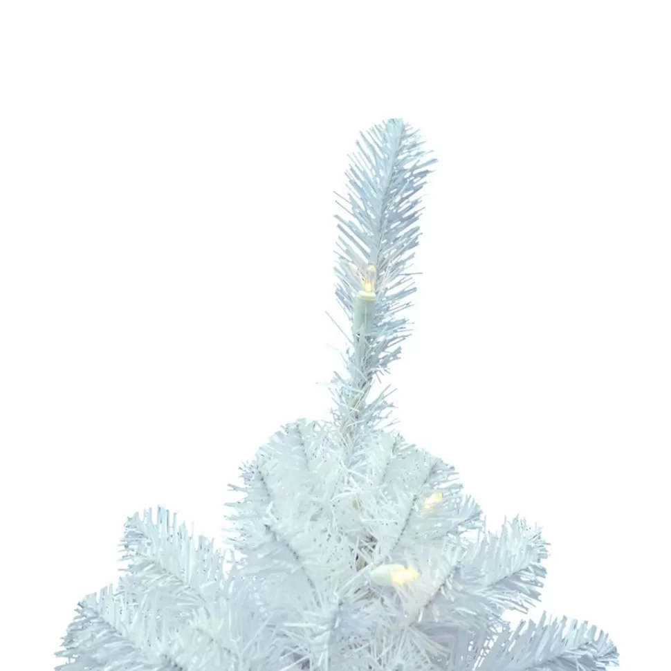 Outlet Hashtag Home Crystal White 2' White Artificial Christmas Tree With 50 Multi-Colored Lights