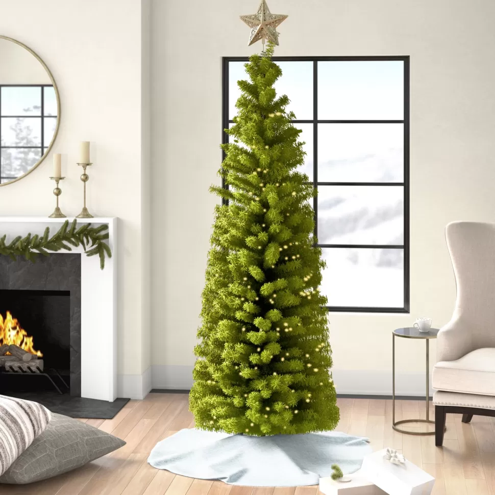 Flash Sale Three Posts Downswept Douglas Slender Green Realistic Fir Christmas Tree With 850 Lights