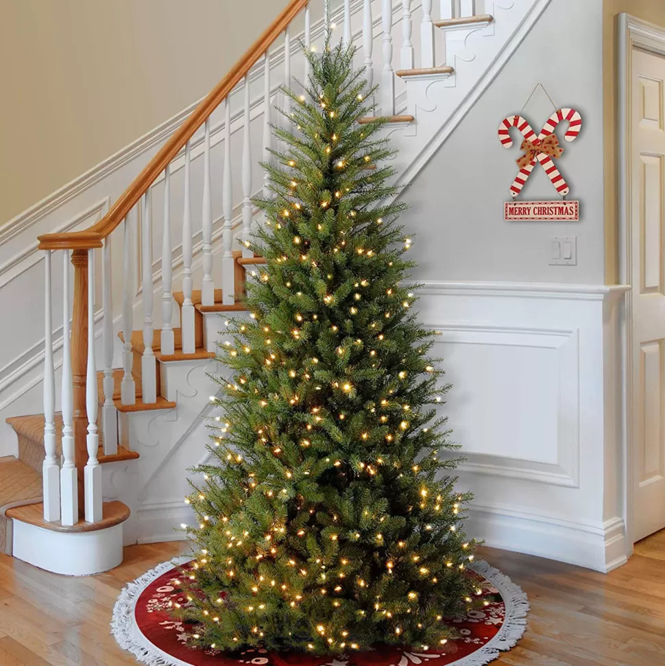 Clearance The Holiday Aisle Dunhill Fir 6'6'' H Slender Green Realistic Artificial Fir Christmas Tree With 500 Lights
