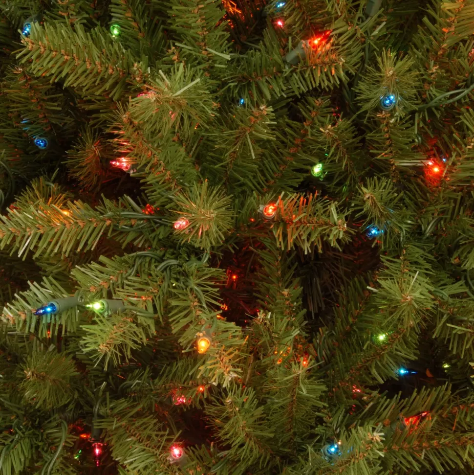 Outlet Three Posts Dunhill Fir Slim Green Artificial Christmas Tree With Multi-Color Lights